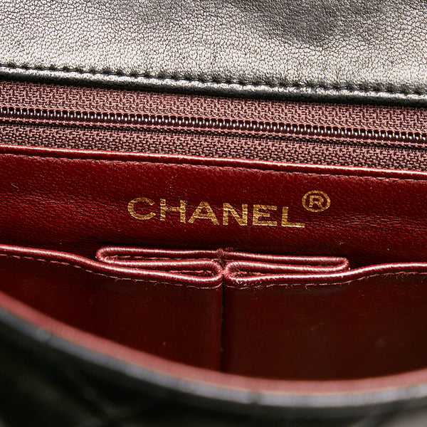 シャネル ミニ マトラッセ ココマーク ゴールド金具 チェーン ショルダーバッグ ブラック レザー レディース CHANEL 【中古】