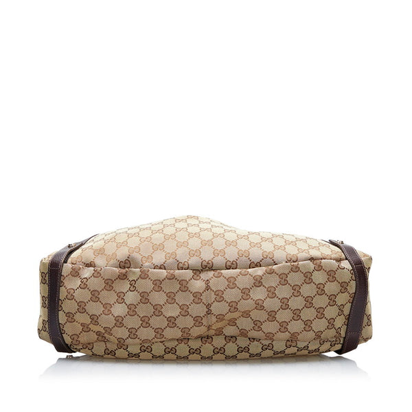 グッチ GGキャンバス ハンドバッグ 130736 ベージュ キャンバス レザー レディース GUCCI 【中古】