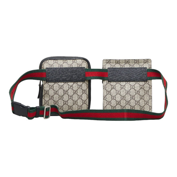 グッチ GGスプリーム シェリーライン ボディバッグ ウエストバッグ 450956 ベージュ PVC レザー レディース GUCCI 【中古】