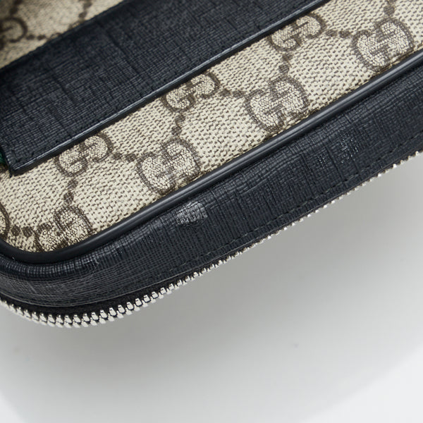 グッチ GGスプリーム シェリーライン ボディバッグ ウエストバッグ 450956 ベージュ PVC レザー レディース GUCCI 【中古】