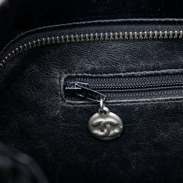 シャネル ココマーク キルティング 復刻トート シルバー金具 トートバッグ ショルダーバッグ ブラック パテントレザー レディース CHANEL 【中古】