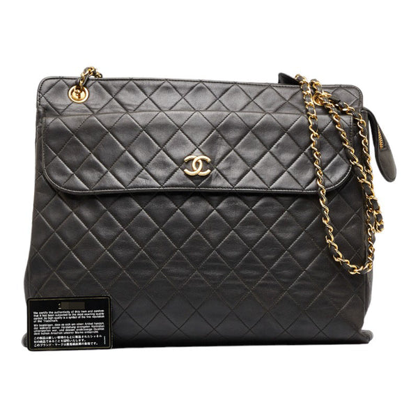 シャネル マトラッセ ココマーク チェーン ショルダーバッグ トートバッグ ブラック ゴールド ラムスキン レディース CHANEL 【中古】