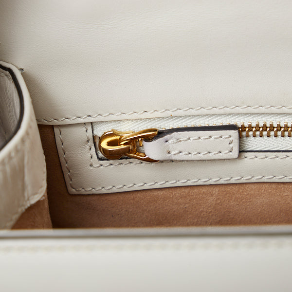 グッチ シェリーライン シルヴィ ショルダーバッグ 421882 ホワイト ネイビー レッド レザー レディース GUCCI 【中古】