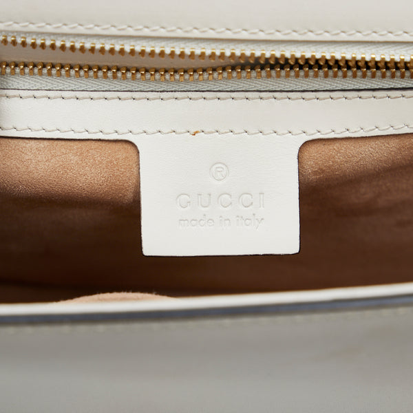 グッチ シェリーライン シルヴィ ショルダーバッグ 421882 ホワイト ネイビー レッド レザー レディース GUCCI 【中古】