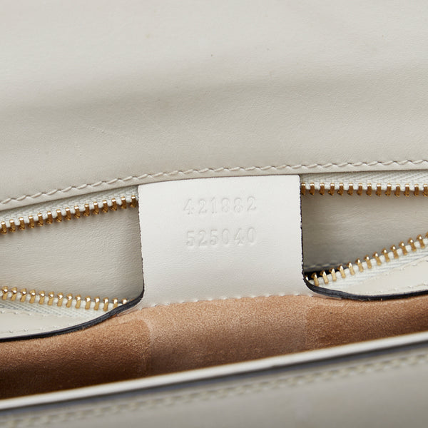 グッチ シェリーライン シルヴィ ショルダーバッグ 421882 ホワイト ネイビー レッド レザー レディース GUCCI 【中古】