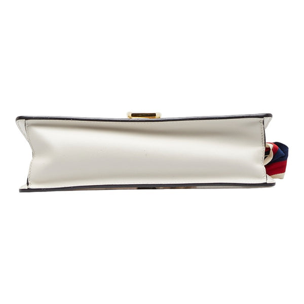 グッチ シェリーライン シルヴィ ショルダーバッグ 421882 ホワイト ネイビー レッド レザー レディース GUCCI 【中古】