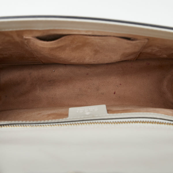 グッチ シェリーライン シルヴィ ショルダーバッグ 421882 ホワイト ネイビー レッド レザー レディース GUCCI 【中古】