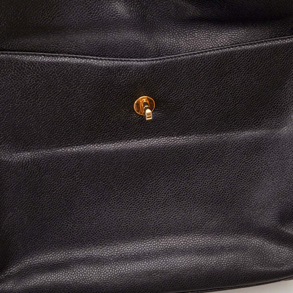 シャネル ココマーク ゴールド金具 チェーン ショルダーバッグ トートバッグ ブラック キャビアスキン レディース CHANEL 【中古】