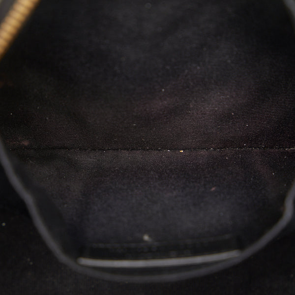 サンローラン ルー カサンドラ Vステッチ 斜め掛け ショルダーバッグ 612544 ブラック レザー レディース SAINT LAURENT 【中古】