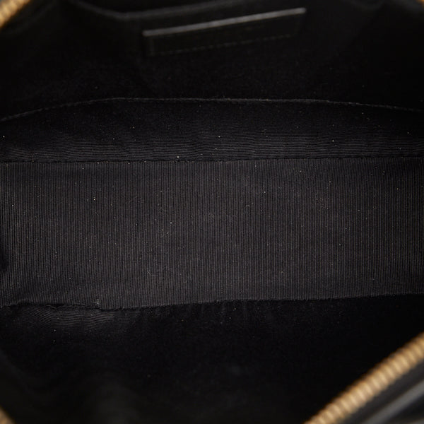 サンローラン ルー カサンドラ Vステッチ 斜め掛け ショルダーバッグ 612544 ブラック レザー レディース SAINT LAURENT 【中古】