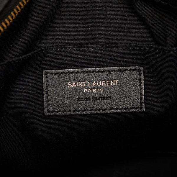 サンローラン ルー カサンドラ Vステッチ 斜め掛け ショルダーバッグ 612544 ブラック レザー レディース SAINT LAURENT 【中古】
