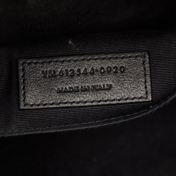 サンローラン ルー カサンドラ Vステッチ 斜め掛け ショルダーバッグ 612544 ブラック レザー レディース SAINT LAURENT 【中古】