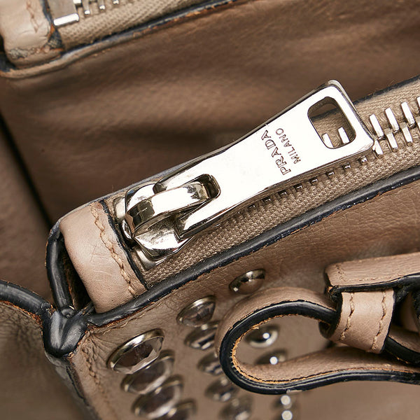 プラダ GLACE'CALF ハンドバッグ ショルダーバッグ 2WAY B26250 POMICE ベージュ レザー レディース PRADA 【中古】