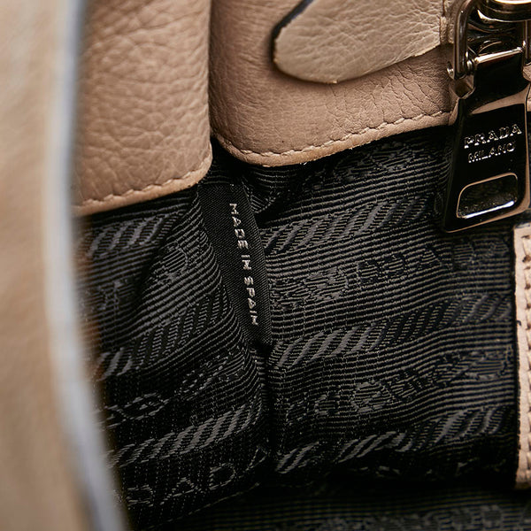 プラダ GLACE'CALF ハンドバッグ ショルダーバッグ 2WAY B26250 POMICE ベージュ レザー レディース PRADA 【中古】