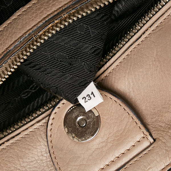 プラダ GLACE'CALF ハンドバッグ ショルダーバッグ 2WAY B26250 POMICE ベージュ レザー レディース PRADA 【中古】