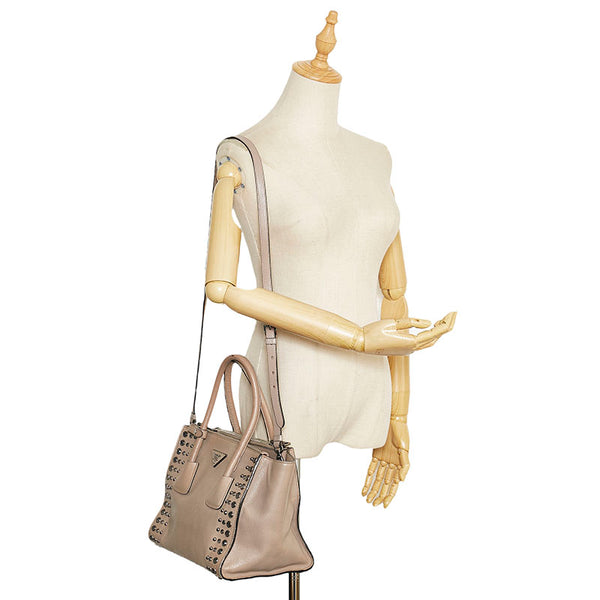 プラダ GLACE'CALF ハンドバッグ ショルダーバッグ 2WAY B26250 POMICE ベージュ レザー レディース PRADA 【中古】