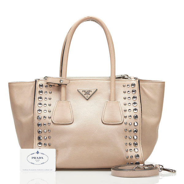 プラダ GLACE'CALF ハンドバッグ ショルダーバッグ 2WAY B26250 POMICE ベージュ レザー レディース PRADA 【中古】