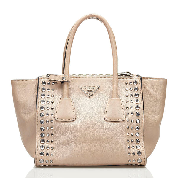 プラダ GLACE'CALF ハンドバッグ ショルダーバッグ 2WAY B26250 POMICE ベージュ レザー レディース PRADA 【中古】