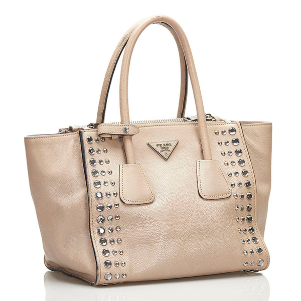 プラダ GLACE'CALF ハンドバッグ ショルダーバッグ 2WAY B26250 POMICE ベージュ レザー レディース PRADA 【中古】