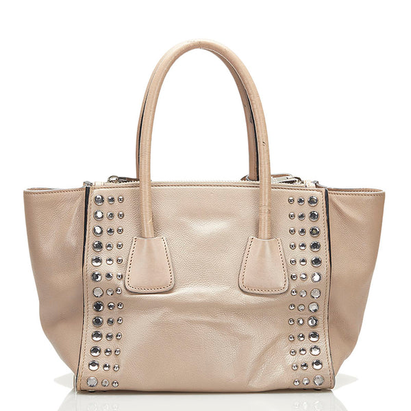 プラダ GLACE'CALF ハンドバッグ ショルダーバッグ 2WAY B26250 POMICE ベージュ レザー レディース PRADA 【中古】