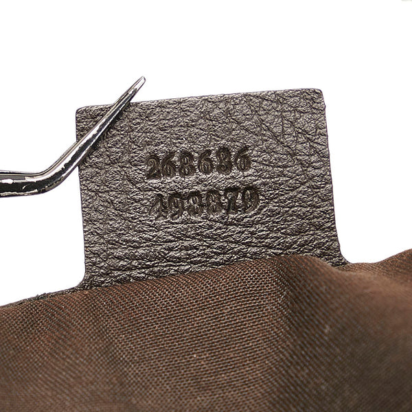 グッチ GGクリスタル アビー ショルダーバッグ 268636 ベージュ ブラウン PVC レザー レディース GUCCI 【中古】