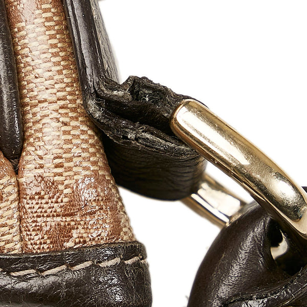 グッチ GGクリスタル アビー ショルダーバッグ 268636 ベージュ ブラウン PVC レザー レディース GUCCI 【中古】