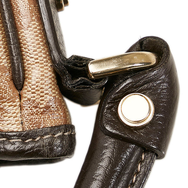 グッチ GGクリスタル アビー ショルダーバッグ 268636 ベージュ ブラウン PVC レザー レディース GUCCI 【中古】