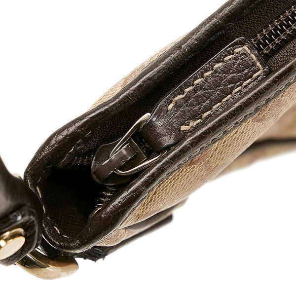 グッチ GGクリスタル アビー ショルダーバッグ 268636 ベージュ ブラウン PVC レザー レディース GUCCI 【中古】