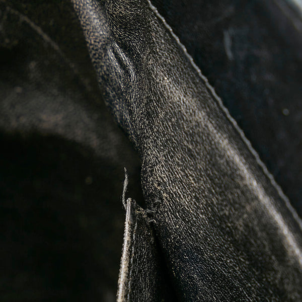 シャネル チョコバー チェーン ハンドバッグ ショルダーバッグ ブラック コットン レザー レディース CHANEL 【中古】