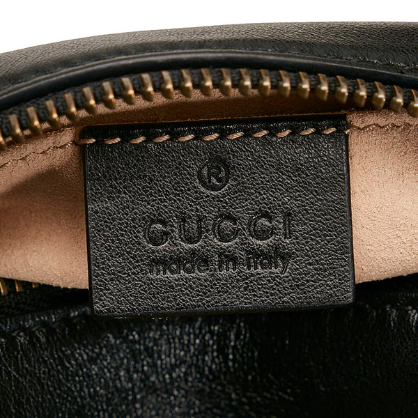 グッチ GGマーモント キルティング ミニバッグ 斜め掛け ショルダーバッグ 448065 ブラック レザー レディース GUCCI 【中古】