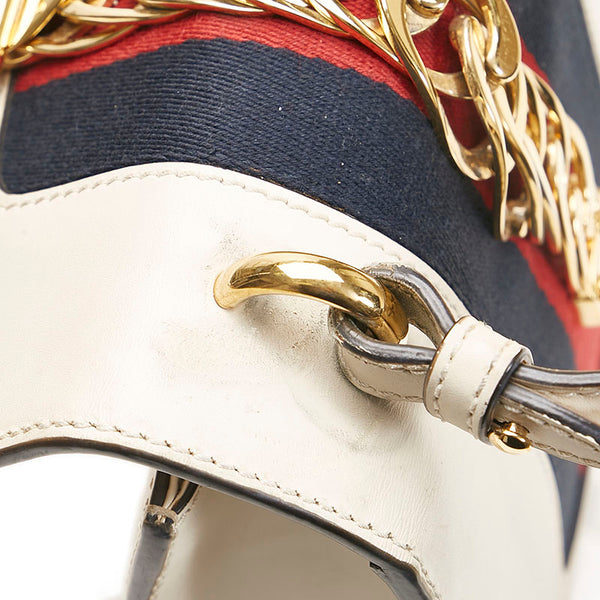 グッチ シルヴィ ミニ ハンドバッグ ショルダーバッグ 2WAY 470270 ホワイト レザー レディース GUCCI 【中古】