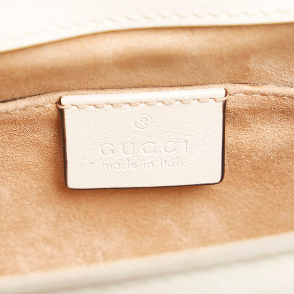 グッチ シルヴィ ミニ ハンドバッグ ショルダーバッグ 2WAY 470270 ホワイト レザー レディース GUCCI 【中古】