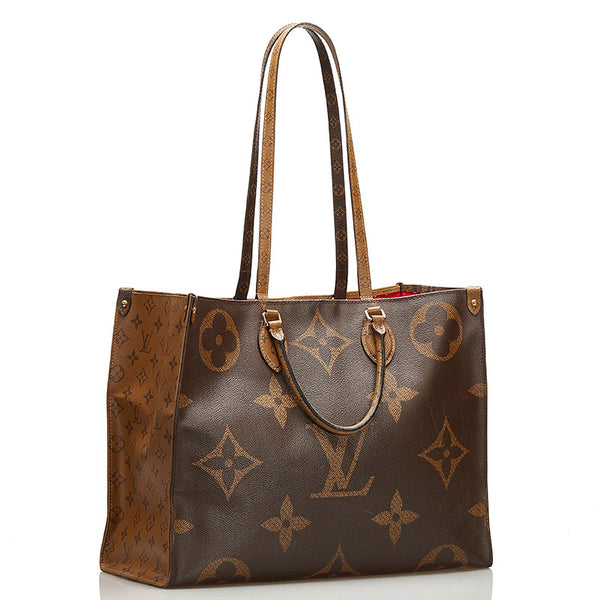 ルイ ヴィトン モノグラム オンザゴー GM ハンドバッグ ショルダーバッグ 2WAY M44576 ブラウン PVC レザー レディース LOUIS VUITTON 【中古】