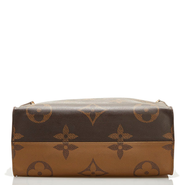ルイ ヴィトン モノグラム オンザゴー GM ハンドバッグ ショルダーバッグ 2WAY M44576 ブラウン PVC レザー レディース LOUIS VUITTON 【中古】
