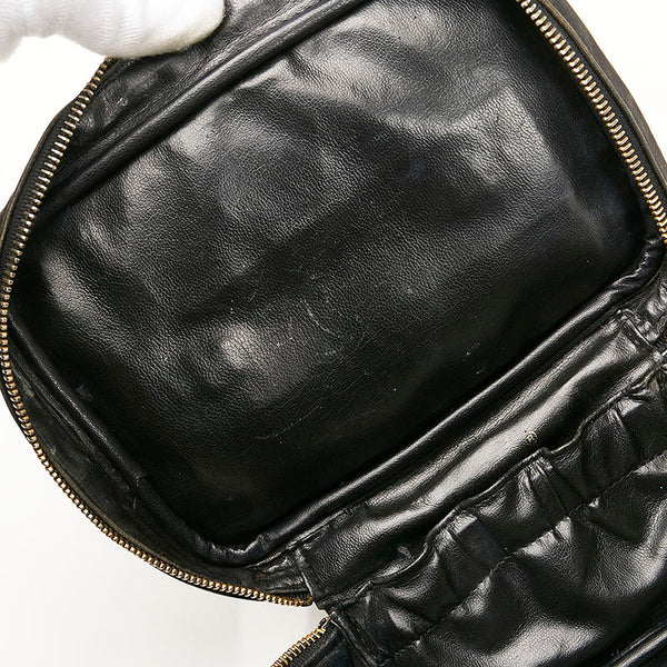 シャネル ココマーク ヴァニティバッグ バニティバッグ ハンドバッグ ブラック レザー レディース CHANEL 【中古】