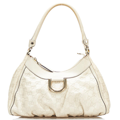 グッチ グッチシマ アビー ハンドバッグ ワンショルダーバッグ 190525 ホワイト アイボリー レザー レディース GUCCI 【中古】