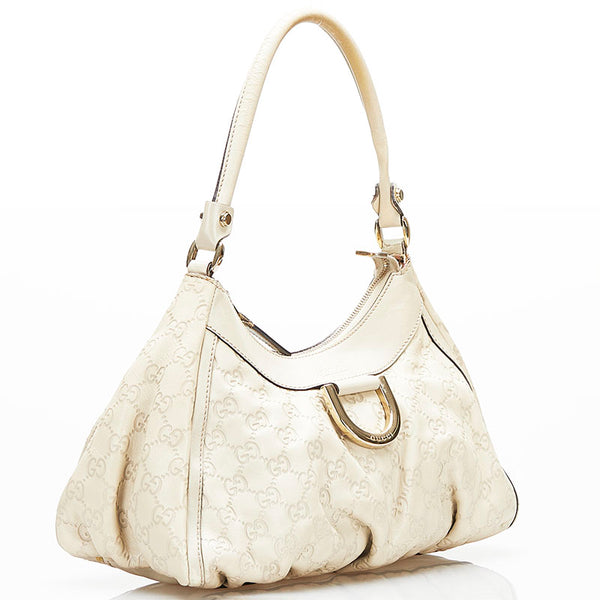 グッチ グッチシマ アビー ハンドバッグ ワンショルダーバッグ 190525 ホワイト アイボリー レザー レディース GUCCI 【中古】
