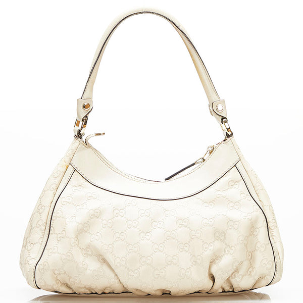 グッチ グッチシマ アビー ハンドバッグ ワンショルダーバッグ 190525 ホワイト アイボリー レザー レディース GUCCI 【中古】