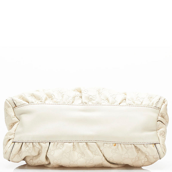 グッチ グッチシマ アビー ハンドバッグ ワンショルダーバッグ 190525 ホワイト アイボリー レザー レディース GUCCI 【中古】