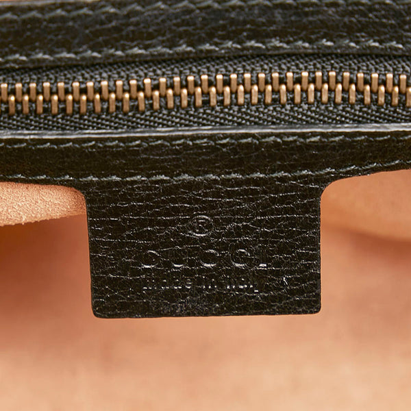 グッチ トーテム バタフライ ビジュー ラインストーン ハンドバッグ ショルダーバッグ 2WAY 505342 ブラック レザー レディース GUCCI 【中古】