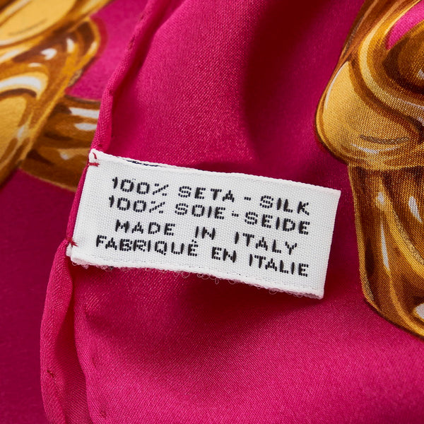 シャネル ココマーク お花 スカーフ ピンク パープル シルク レディース CHANEL 【中古】