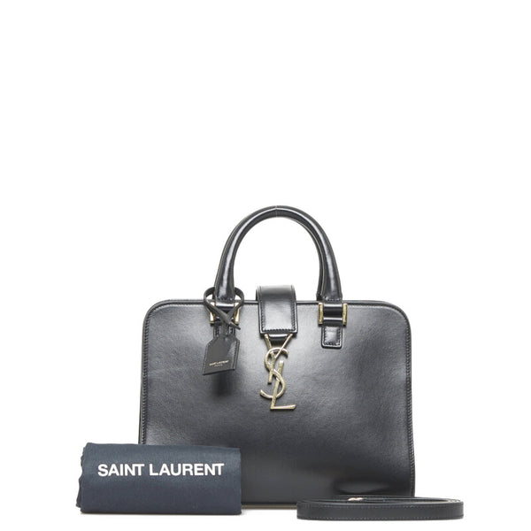 サンローラン ベイビーカバス ショルダーバッグ ハンドバッグ 2WAY 472466 ブラック レザー レディース SAINT LAURENT 【中古】