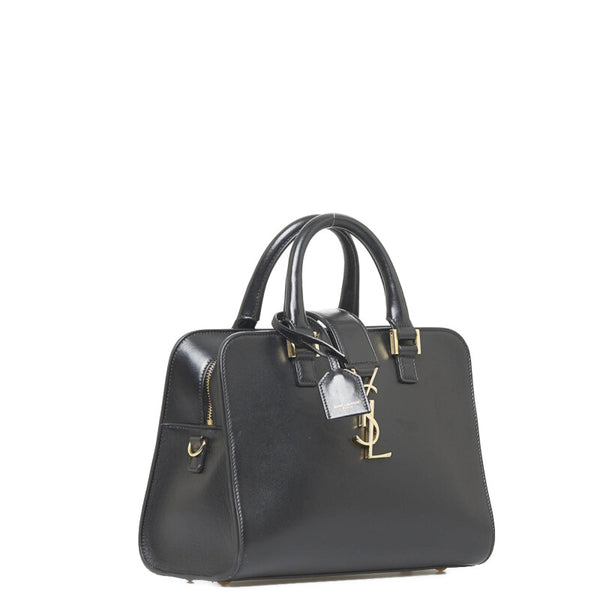 サンローラン ベイビーカバス ショルダーバッグ ハンドバッグ 2WAY 472466 ブラック レザー レディース SAINT LAURENT 【中古】