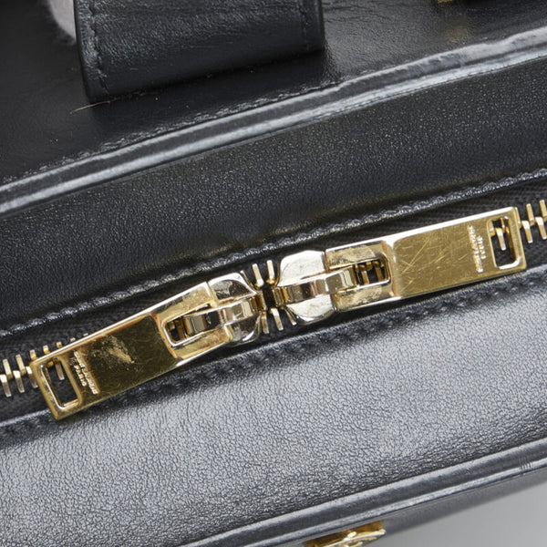 サンローラン ベイビーカバス ショルダーバッグ ハンドバッグ 2WAY 472466 ブラック レザー レディース SAINT LAURENT 【中古】