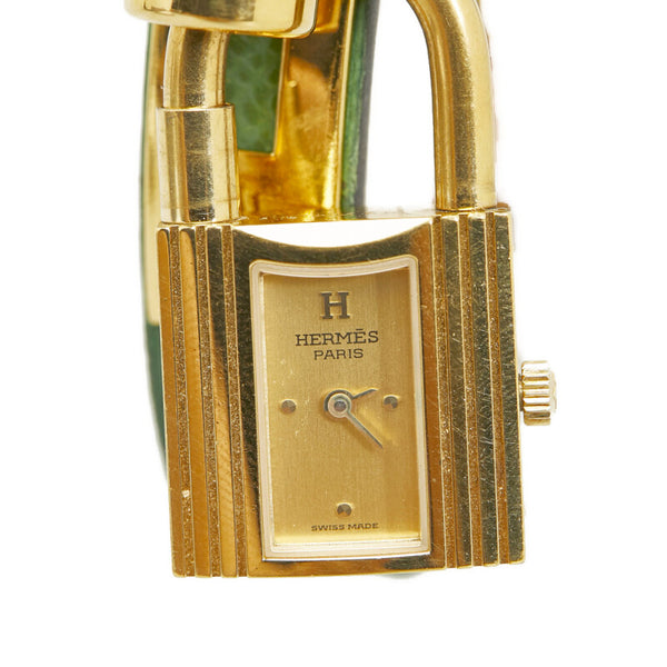 エルメス ケリーウォッチ 腕時計 クオーツ ゴールド文字盤 レザー レディース HERMES 【中古】