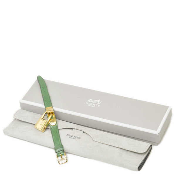 エルメス ケリーウォッチ 腕時計 クオーツ ゴールド文字盤 レザー レディース HERMES 【中古】