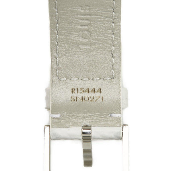 ルイ ヴィトン モノグラム ホワイト タンブールGM 腕時計 QA114Z クオーツ ホワイト文字盤 ステンレススチール レザーベルト メンズ LOUIS VUITTON 【中古】