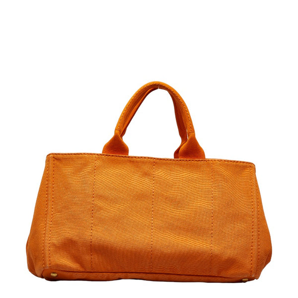 プラダ カナパ L ハンドバッグ トートバッグ オレンジ キャンバス レディース PRADA 【中古】