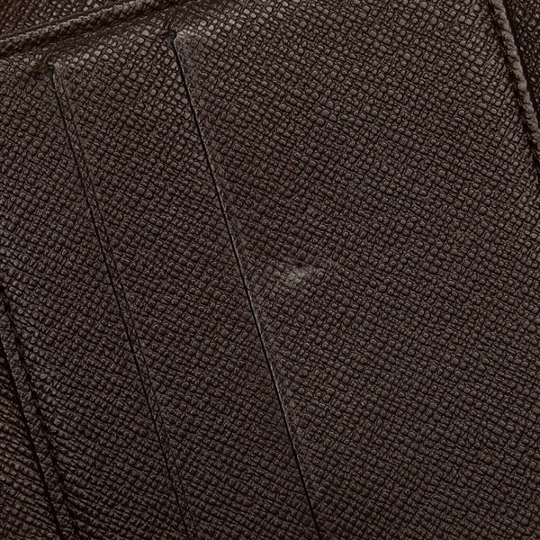 ルイ ヴィトン ダミエ エベヌ ポルトフォイユ エリーズ 二つ折り財布 N61654 ブラウン PVC レザー メンズ LOUIS VUITTON 【中古】