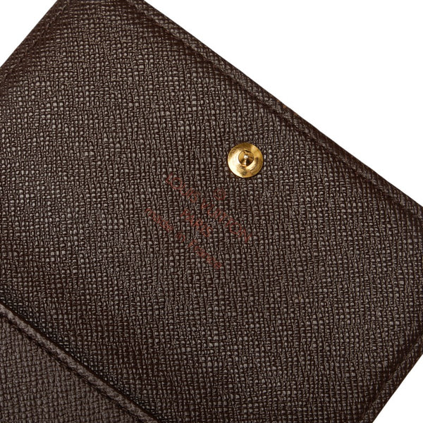 ルイ ヴィトン ダミエ エベヌ ポルトフォイユ エリーズ 二つ折り財布 N61654 ブラウン PVC レザー メンズ LOUIS VUITTON 【中古】